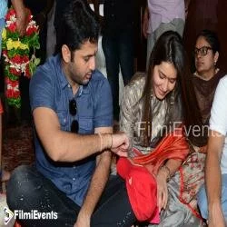 Srinivasa Kalyanam Team In Vijayawada Kanaka Durga Temple Stills || FilmiEvents13904